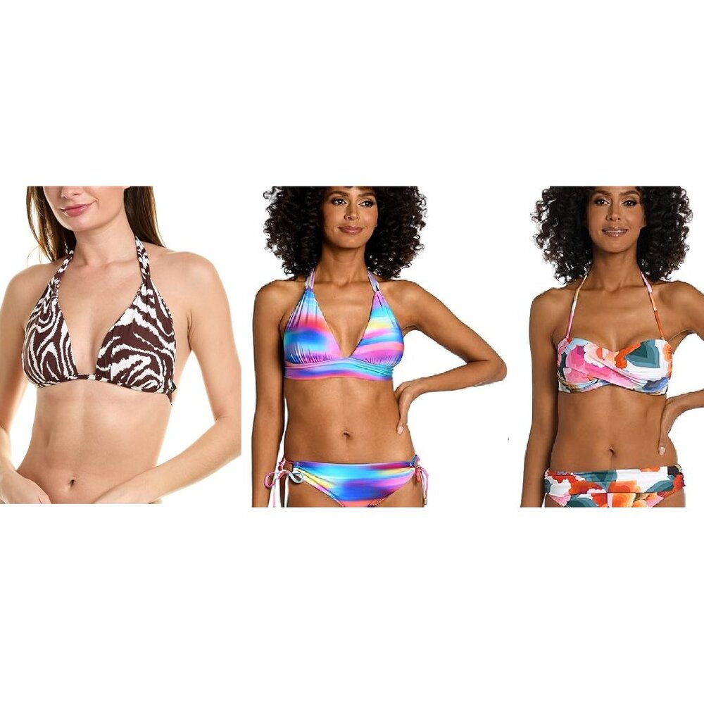 NWT La Blanca Women Halter Bikini Midkini Multicolor Sizes 10-16 $100 12HL788